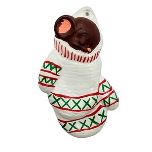 Vintage Mouse Sleeping In Mitten "Jon" Dated 1980 Christmas Tree Ornament